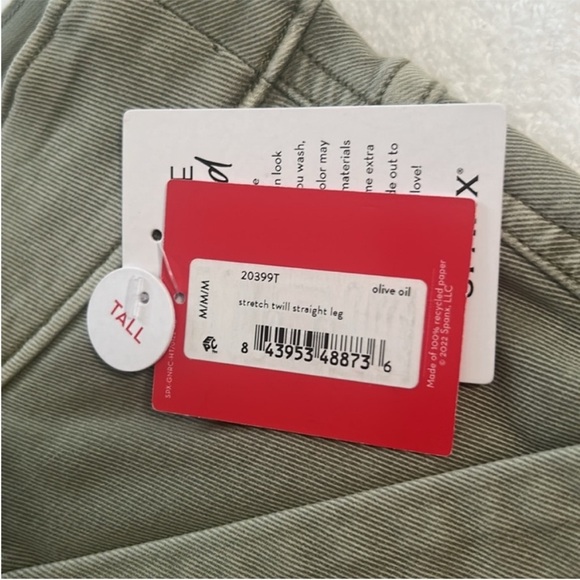 SPANX Medium Tall Pants Stretch Twill Straight Leg Pant in Olive Oil green NWT - Picture 11 of 11